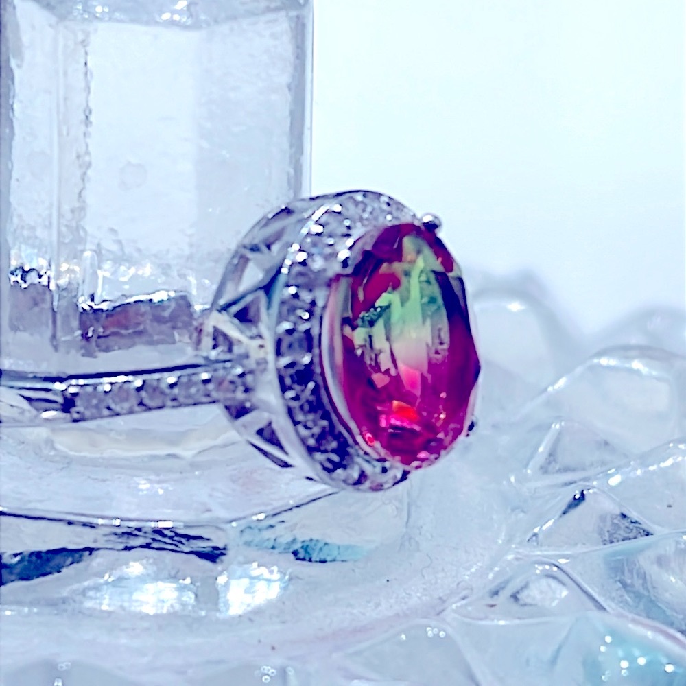 Watermelon Tourmaline 14K Plated - Picture 2 of 6